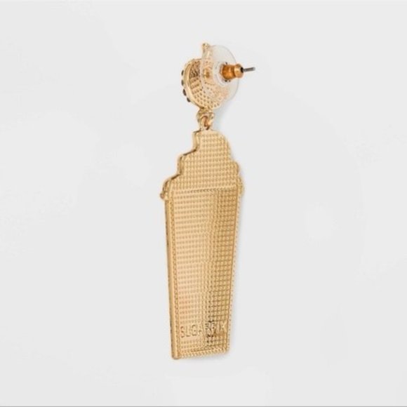 SugarFix by Baublebar PSL Pumpkin Spice Latte Drop Dangle Sparkly Earrings NWT - Picture 4 of 4